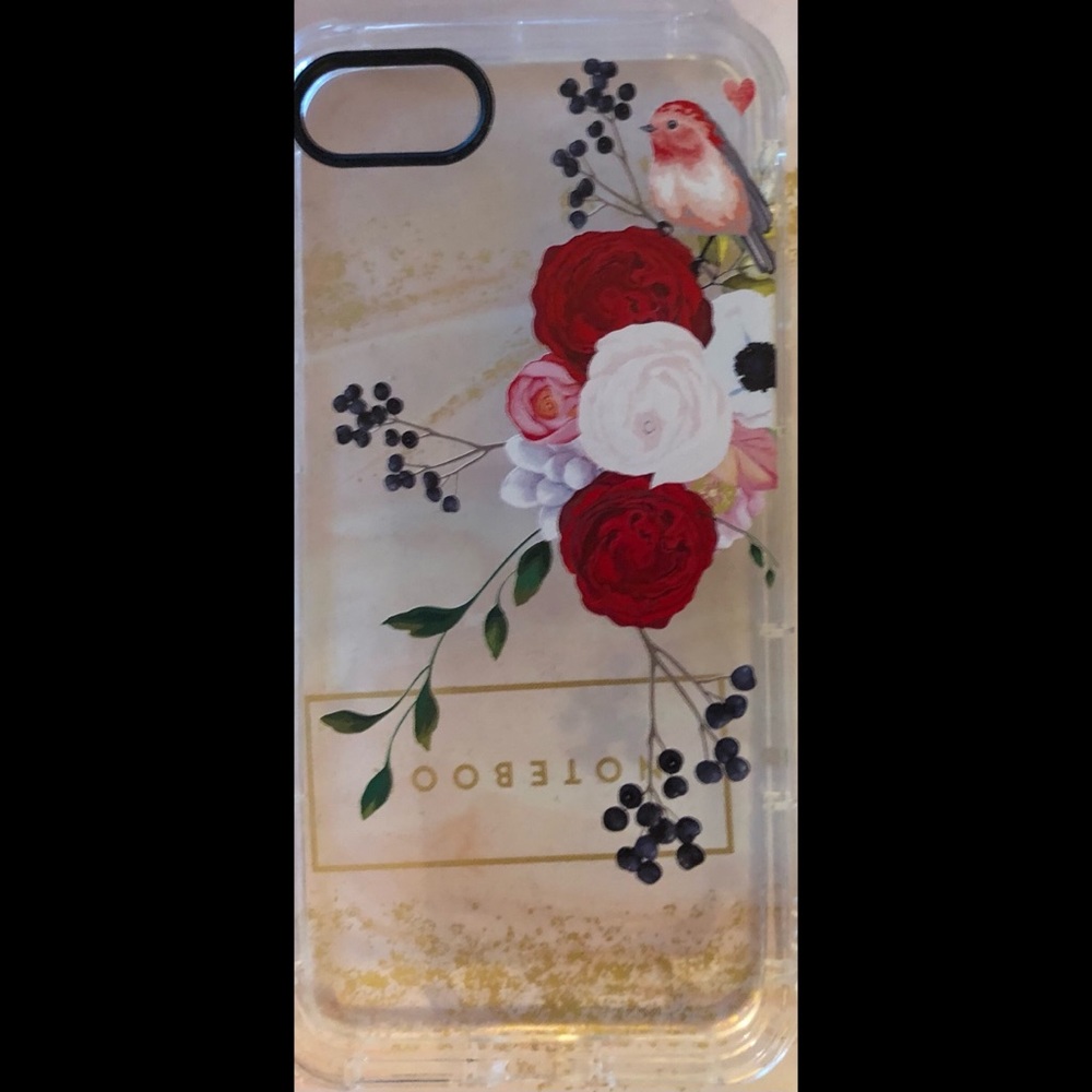 Pretty iPhone 6,7,8 case (smaller one)clear case with rose and a bird design